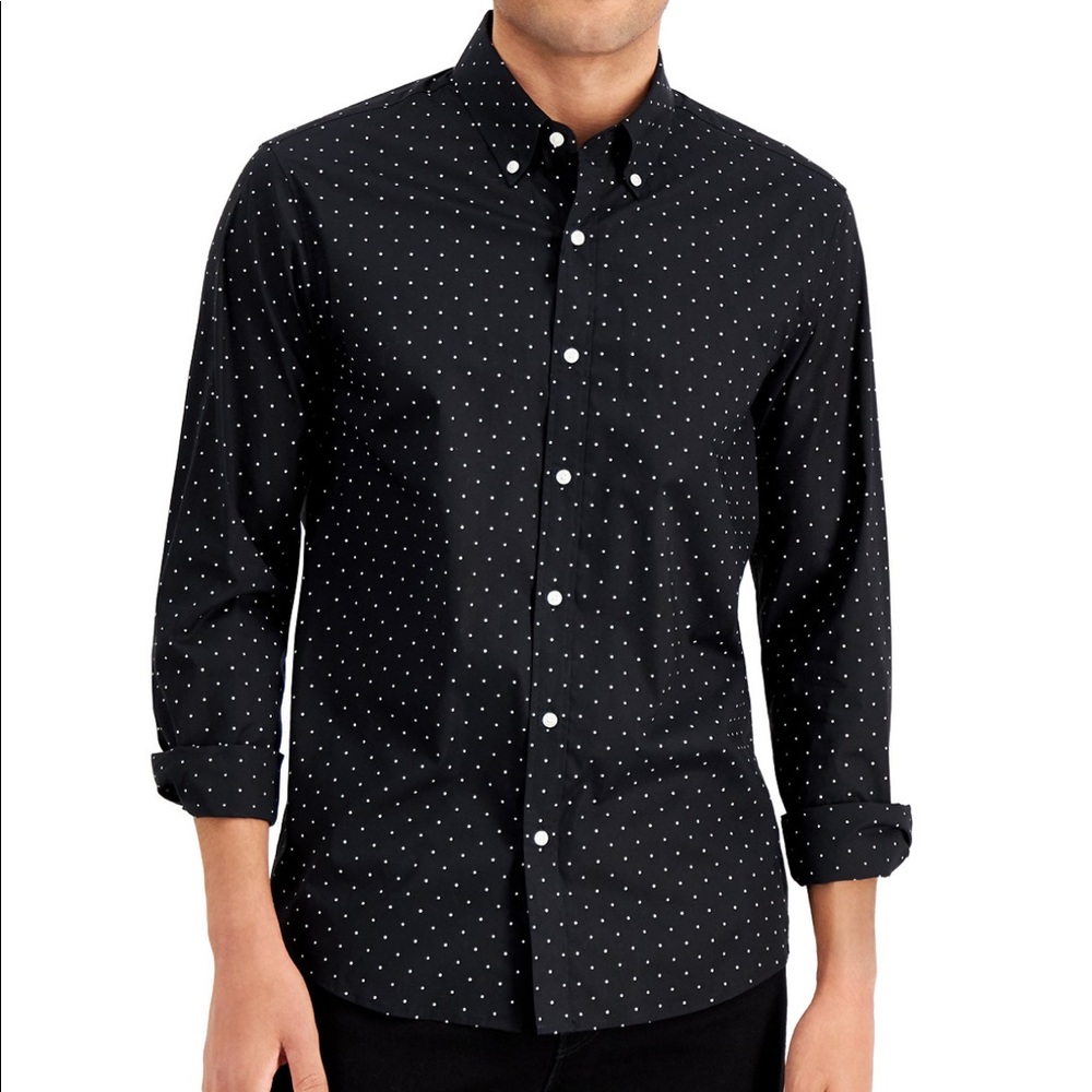 Michael Kors Stretch Slim Fit Shirt Black Large